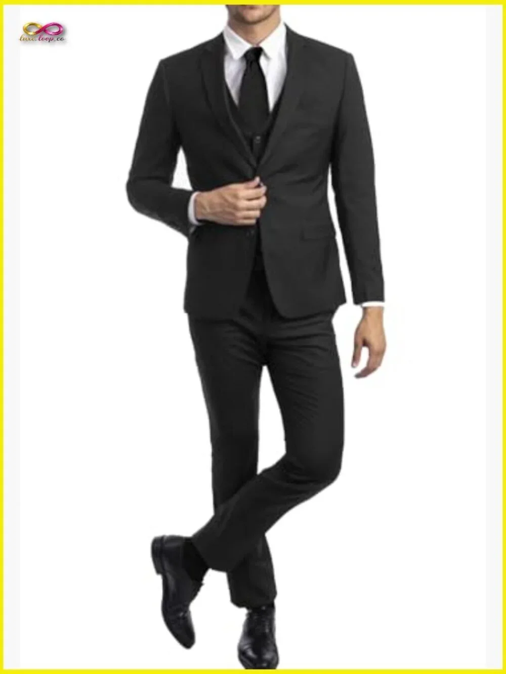 Slim Fit Three Piece Suit Set Classic Elegant Business Formal Wear Tuxedo